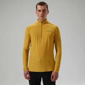 Men's 24/7 Half Zip Long Sleeve Tech Tee - Yellow^Berghaus Outlet