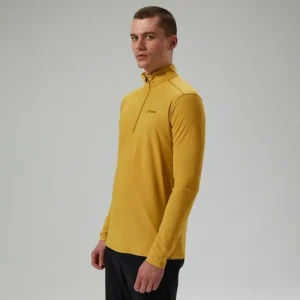 Men's 24/7 Half Zip Long Sleeve Tech Tee - Yellow^Berghaus Outlet