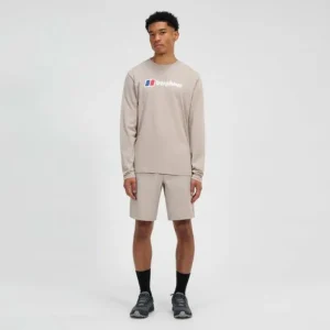 Men's Big Logo Long Sleeve Tee - Grey^Berghaus Sale