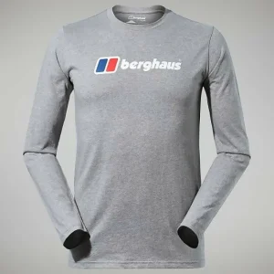 Men's Big Logo Long Sleeve Tee Dark Grey^Berghaus Discount