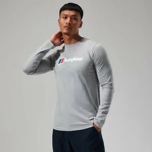 Men's Big Logo Long Sleeve Tee Dark Grey^Berghaus Discount
