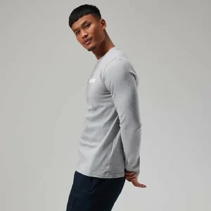 Men's Big Logo Long Sleeve Tee Dark Grey^Berghaus Discount