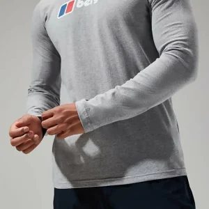 Men's Big Logo Long Sleeve Tee Dark Grey^Berghaus Discount