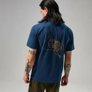 Mens Hike Beans Short Sleeve Tee - Dark Blue^Berghaus Outlet