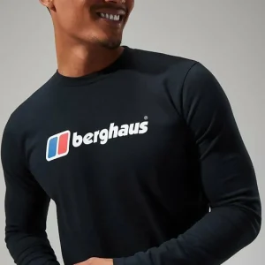 Men's Organic Big Logo Long Sleeve Tee Black^Berghaus Online