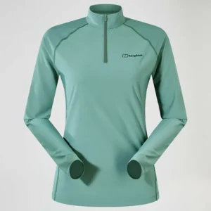 Women's 24/7 Half Zip Long Sleeve Tech Tee - Green^Berghaus New