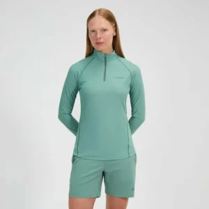 Women's 24/7 Half Zip Long Sleeve Tech Tee - Green^Berghaus New