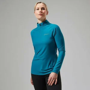 Women's 24/7 Half Zip Long Sleeve Tech Tee - Turquoise^Berghaus New