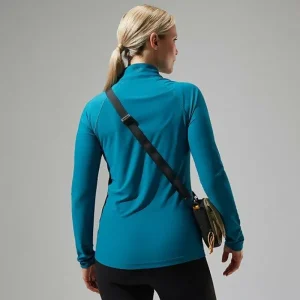Women's 24/7 Half Zip Long Sleeve Tech Tee - Turquoise^Berghaus New