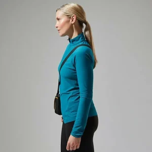 Women's 24/7 Half Zip Long Sleeve Tech Tee - Turquoise^Berghaus New