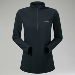 Women's 24/7 Half Zip Maternity Long Sleeve Tech Tee Black^Berghaus Fashion