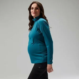 Women's 24/7 Half Zip Maternity Long Sleeve Tech Tee - Turquoise^Berghaus Discount
