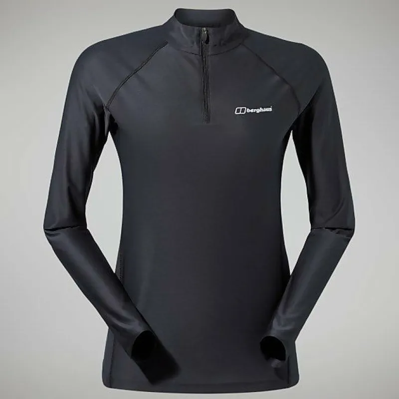 womens__tech_tee_long_sle_1.webp Women's 24/7 Tech Tee Long Sleeve Half Zip - Black^Berghaus Clearance