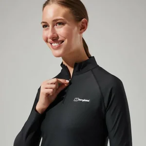 Women's 24/7 Tech Tee Long Sleeve Half Zip - Black^Berghaus Clearance