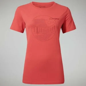Women's Linear Landscape Super Stretch Tee Red^Berghaus Best