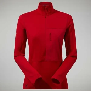Women's MTN Arete LB Half Zip - Red^Berghaus Clearance