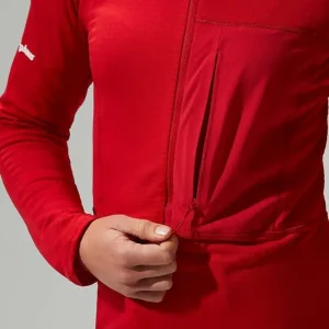Women's MTN Arete LB Half Zip - Red^Berghaus Clearance