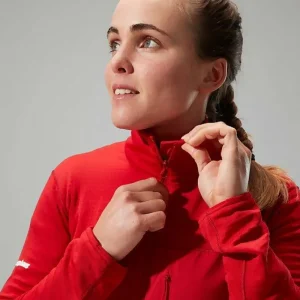 Women's MTN Arete LB Half Zip - Red^Berghaus Clearance