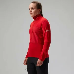 Women's MTN Arete LB Half Zip - Red^Berghaus Clearance