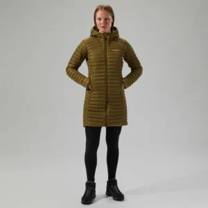 Women's Nula Micro Synthetic Insulated Long Jacket - Green^Berghaus Outlet