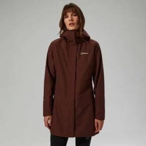 Women's Omeara Long Waterproof Jacket - Brown^Berghaus Clearance