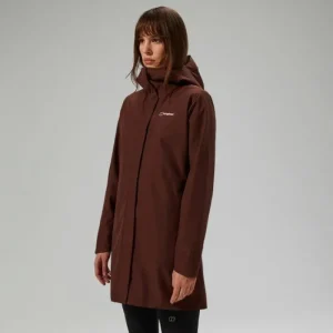 Women's Omeara Long Waterproof Jacket - Brown^Berghaus Clearance