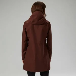 Women's Omeara Long Waterproof Jacket - Brown^Berghaus Clearance
