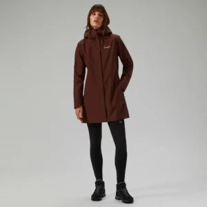 Women's Omeara Long Waterproof Jacket - Brown^Berghaus Clearance