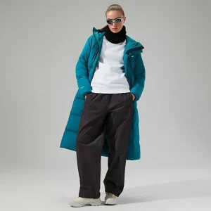 Women's Saffren Duster Hooded Down Insulated Jacket - Turquoise^Berghaus Shop
