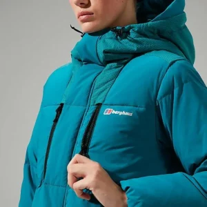Women's Saffren Duster Hooded Down Insulated Jacket - Turquoise^Berghaus Shop