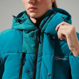Women's Saffren Duster Hooded Down Insulated Jacket - Turquoise^Berghaus Shop