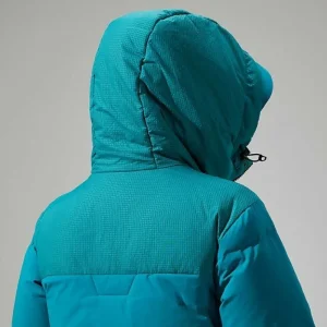 Women's Saffren Duster Hooded Down Insulated Jacket - Turquoise^Berghaus Shop
