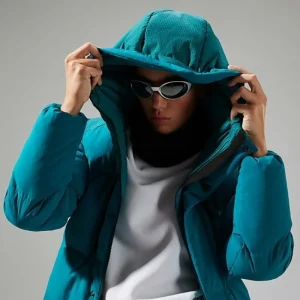 Women's Saffren Duster Hooded Down Insulated Jacket - Turquoise^Berghaus Shop