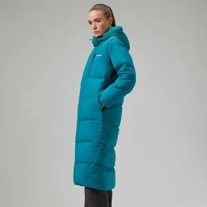 Women's Saffren Duster Hooded Down Insulated Jacket - Turquoise^Berghaus Shop