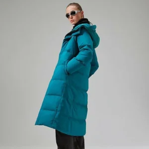 Women's Saffren Duster Hooded Down Insulated Jacket - Turquoise^Berghaus Shop