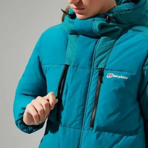 Women's Saffren Duster Hooded Down Insulated Jacket - Turquoise^Berghaus Shop