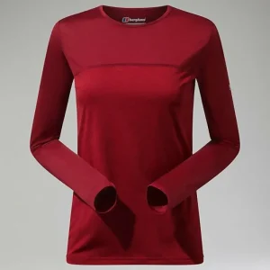 Women's Voyager Tech Tee Long Sleeve Crew -Red^Berghaus Store