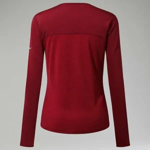 Women's Voyager Tech Tee Long Sleeve Crew -Red^Berghaus Store