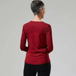 Women's Voyager Tech Tee Long Sleeve Crew -Red^Berghaus Store