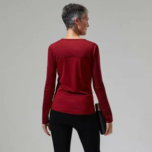 Women's Voyager Tech Tee Long Sleeve Crew -Red^Berghaus Store