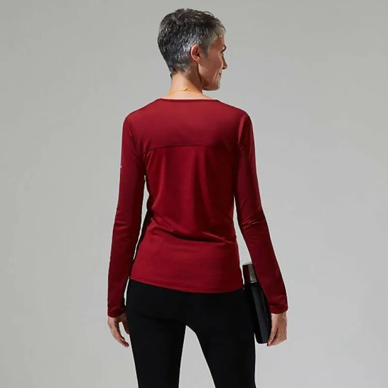 womens_voyager_tech_tee_l_5.webp Women's Voyager Tech Tee Long Sleeve Crew -Red^Berghaus Store