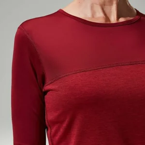 Women's Voyager Tech Tee Long Sleeve Crew -Red^Berghaus Store