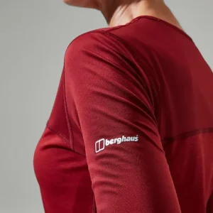 Women's Voyager Tech Tee Long Sleeve Crew -Red^Berghaus Store