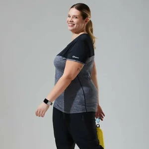 Women's Voyager Tech Tee Short Sleeve Crew - Dark Grey / Black^Berghaus New