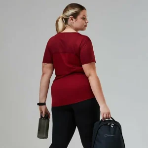 Women's Voyager Tech Tee Super Stretch Crew - Dark Red^Berghaus Sale